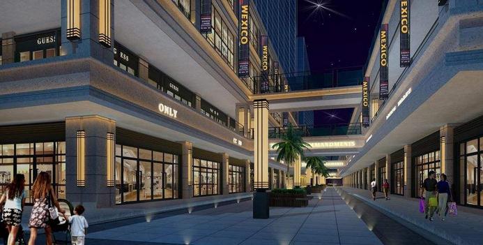 商業(yè)步行街仿云石墻壁燈效果圖