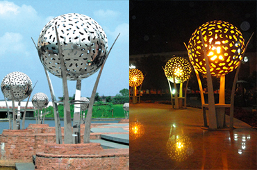 落地式內(nèi)透光LED球形景觀燈