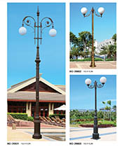 奶白圓球雙燈頭砂鑄鋁庭院燈