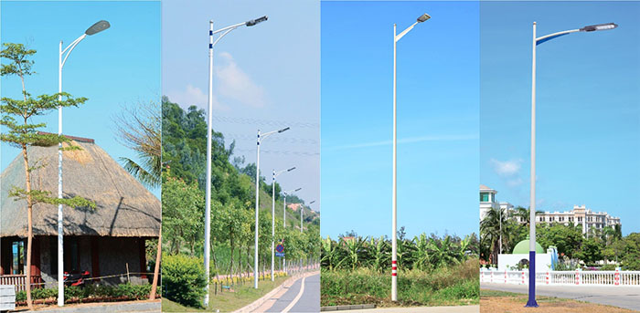 七度照明單桿單臂道路照明路燈桿圖片