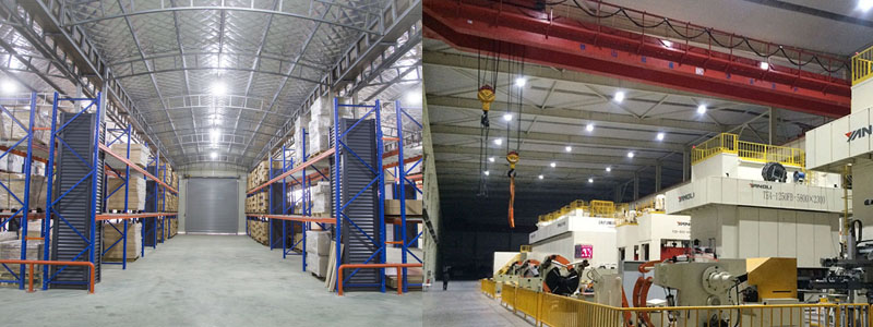 新款防水鰭片式UFO飛碟LED貼片工礦燈工廠倉(cāng)庫(kù)照明效果圖