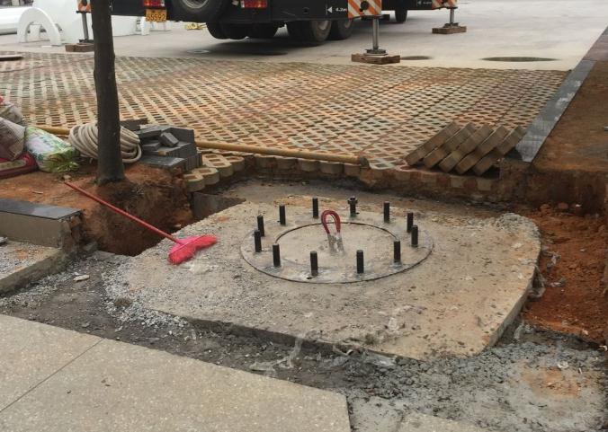 30米高桿燈地基基礎(chǔ)現(xiàn)場