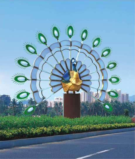 QDJGD-KQD001廣場(chǎng)公園孔雀開(kāi)屏景觀燈圖片