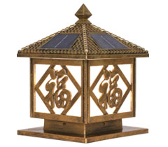 高檔福字太陽(yáng)能墻頭燈