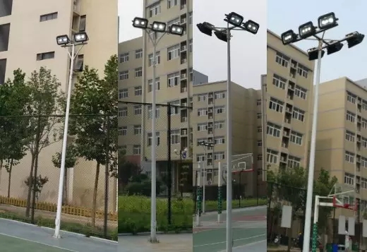東莞七度照明戶外籃球場照明燈具LED投光燈+立桿實景圖片