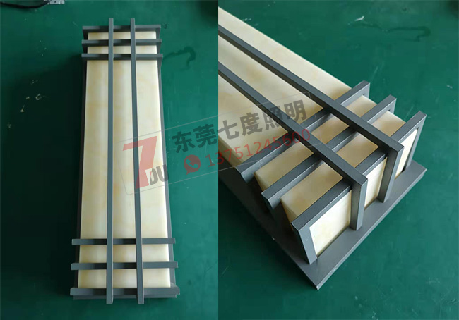 600mm高方形仿云石墻壁燈成品實(shí)拍圖片