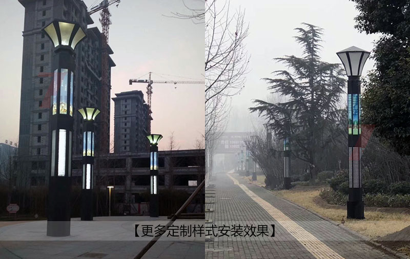 (QDJGDZ-023)六邊發(fā)光園林立柱景觀燈定制款公園安裝效果實景
