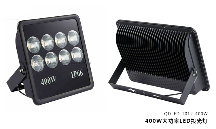 大功率400W戶外LED投光燈正面\背面實(shí)拍效果