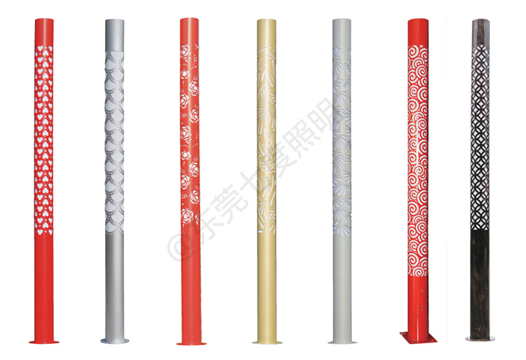 3米-5米公園圓柱形景觀燈柱系列展示效果圖